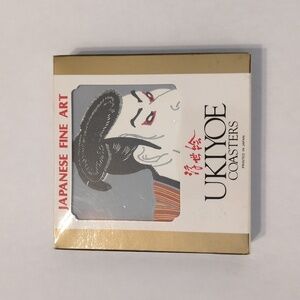 Vintage Japanese Fine Art Ukiyoe 4" x 4" Coasters Set of 12